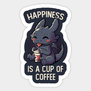 Happiness Is A Cup Of Coffee Funny Cute Gift Sticker